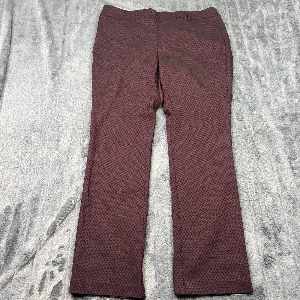 New York & Company 7th Avenue Design Studio Burgundy Diamond Trousers 14